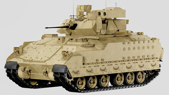 Lowpoly M2A3 Bradley Fighting Vehicle Low-poly 3D model