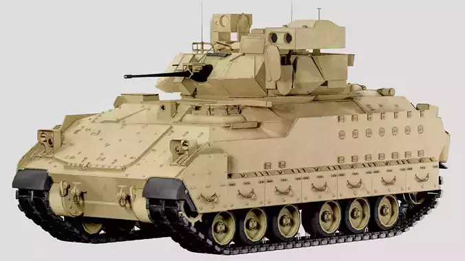 Lowpoly M2A3 Bradley Fighting Vehicle Low-poly 3D model