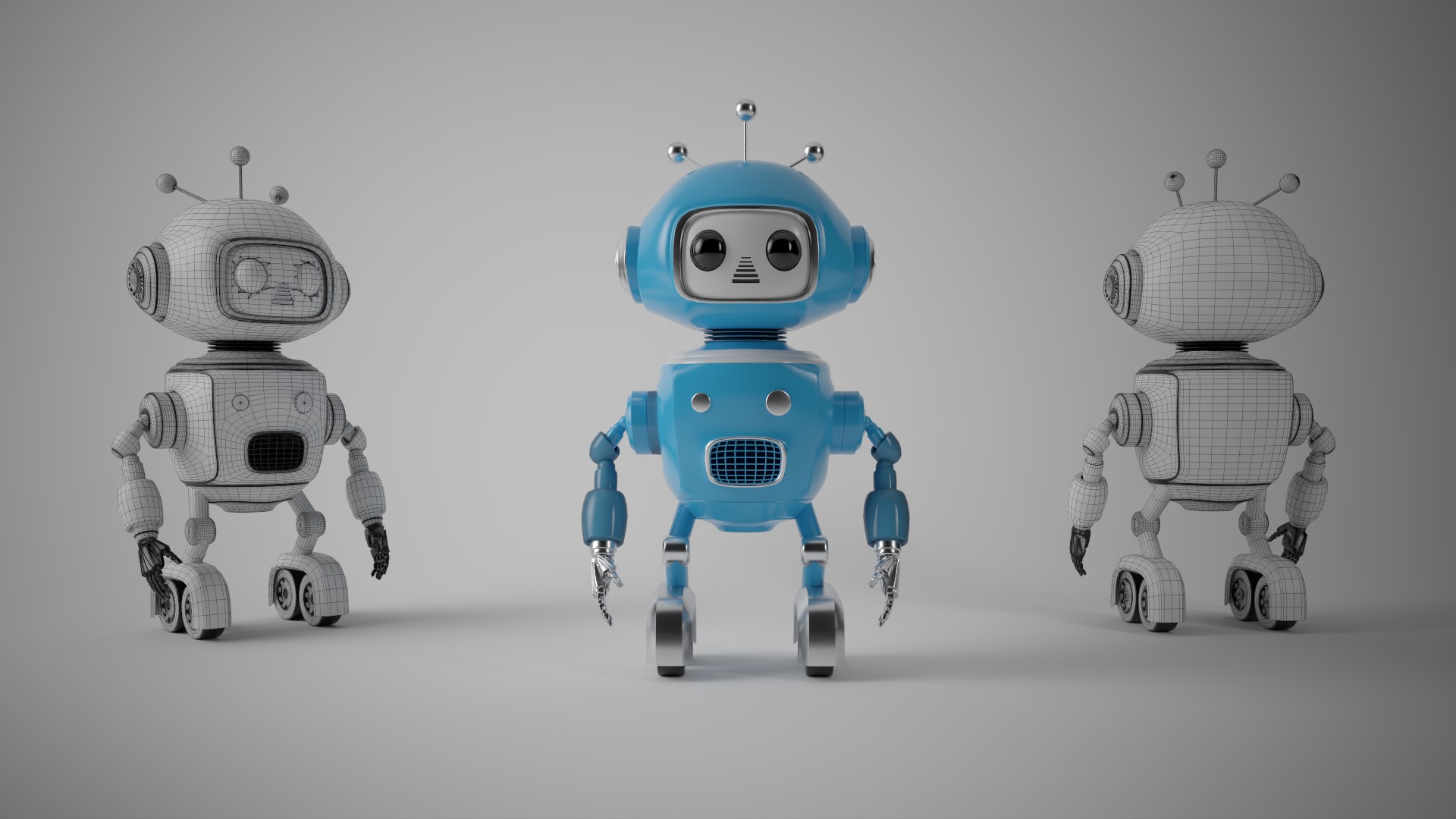 HOME ROBOT Low-poly 3D model_4