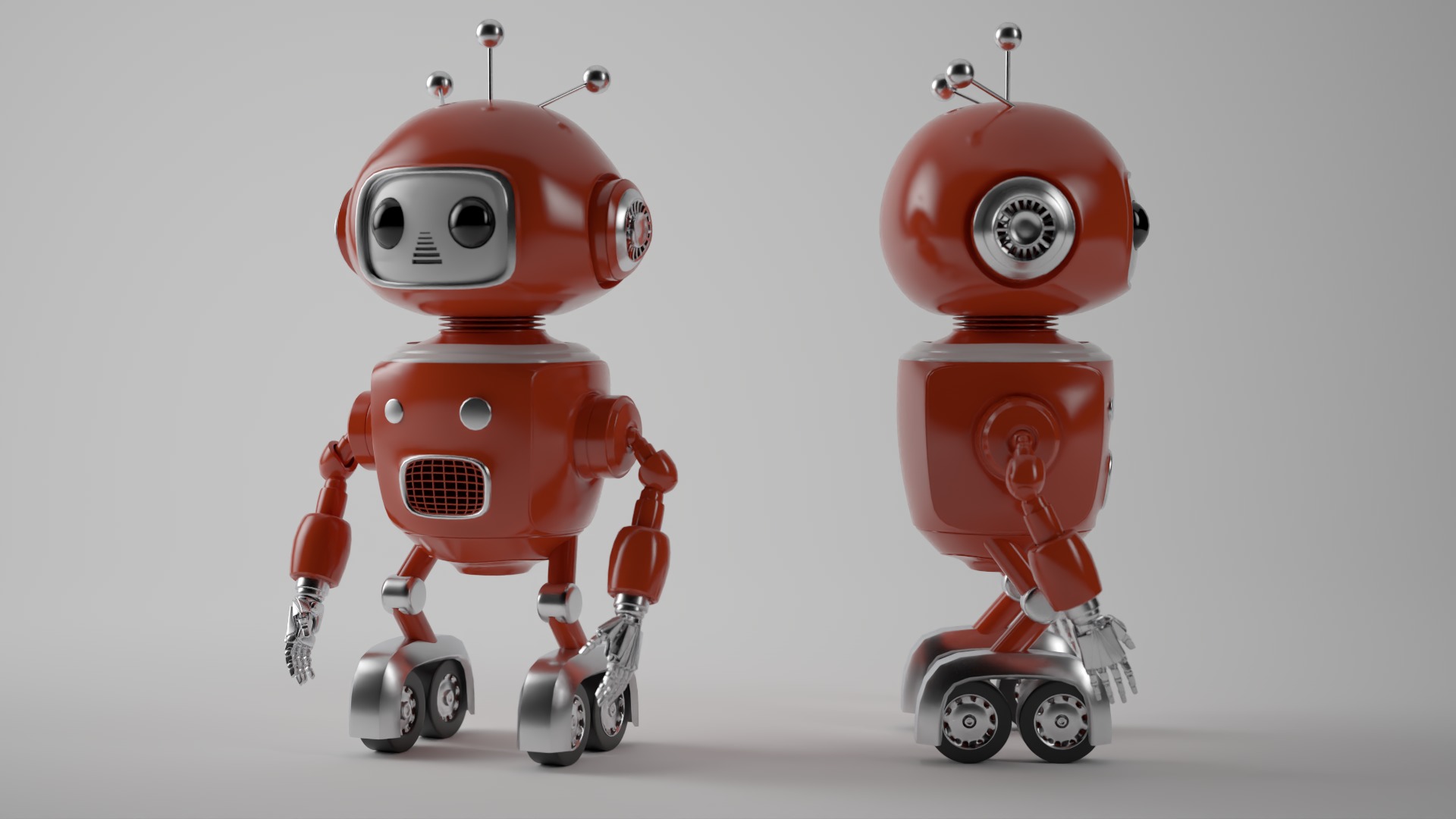 HOME ROBOT Low-poly 3D model_5