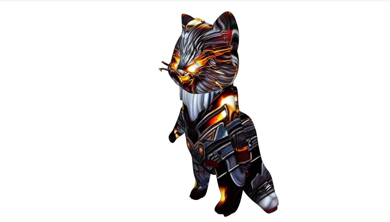 Mesh 2 Cat Cute kitties ANd 2 Devil Set cats 3D model_2