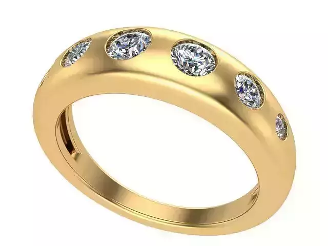 Small Diamonds Golden Ring 3D print model