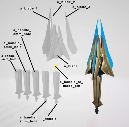 Araxys 2 Blade-Valorant Araxys 2 Knife-Araxys Bio Atomizers 3D print model