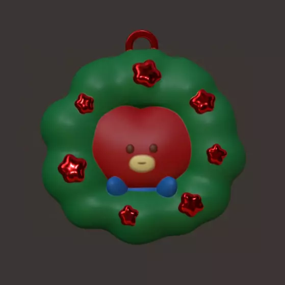 BT21 Christmas Tree Ornament - Tata Wreath 3D print model_0