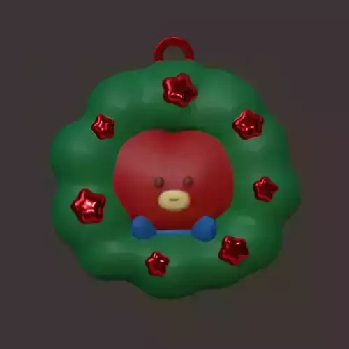BT21 Christmas Tree Ornament - Tata Wreath 3D print model