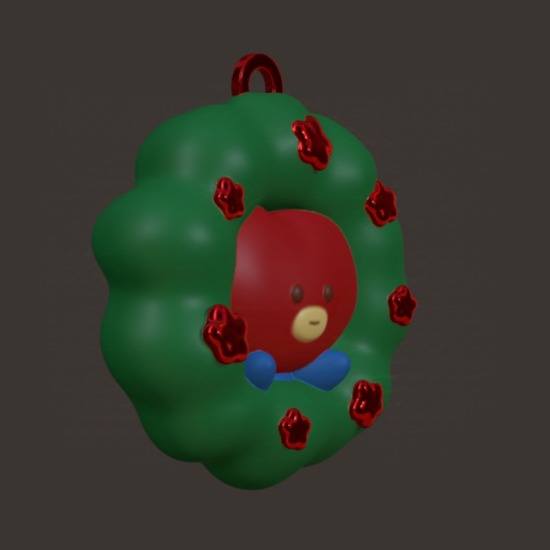 BT21 Christmas Tree Ornament - Tata Wreath 3D print model_2