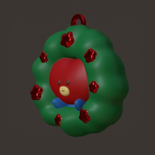 BT21 Christmas Tree Ornament - Tata Wreath 3D print model_1