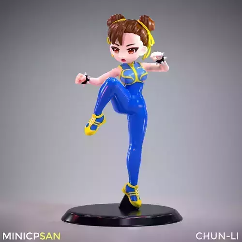 Mini Chun Li Alpha Outfit 03 - Street Fighter Game Figure 3D print model