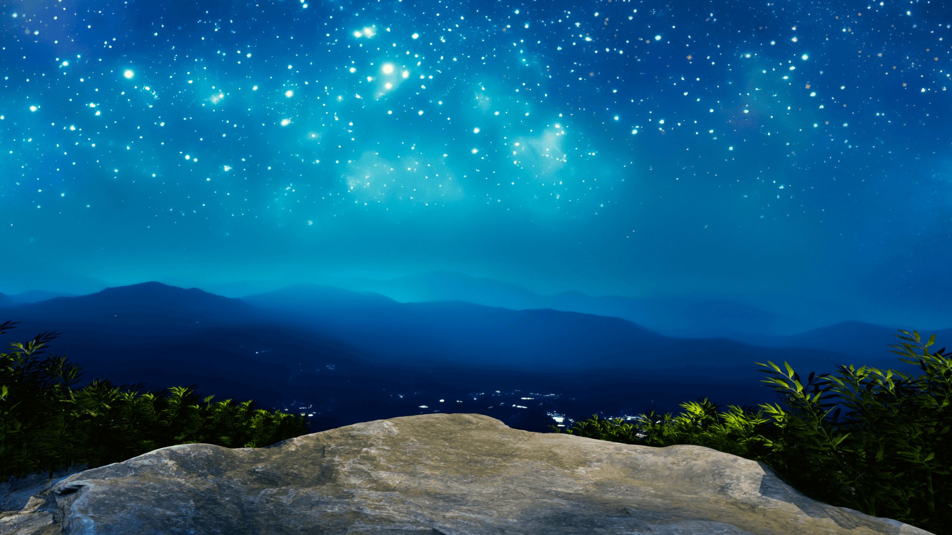 Mountain Top Stargazing Environment in Starry Night  3D model_8