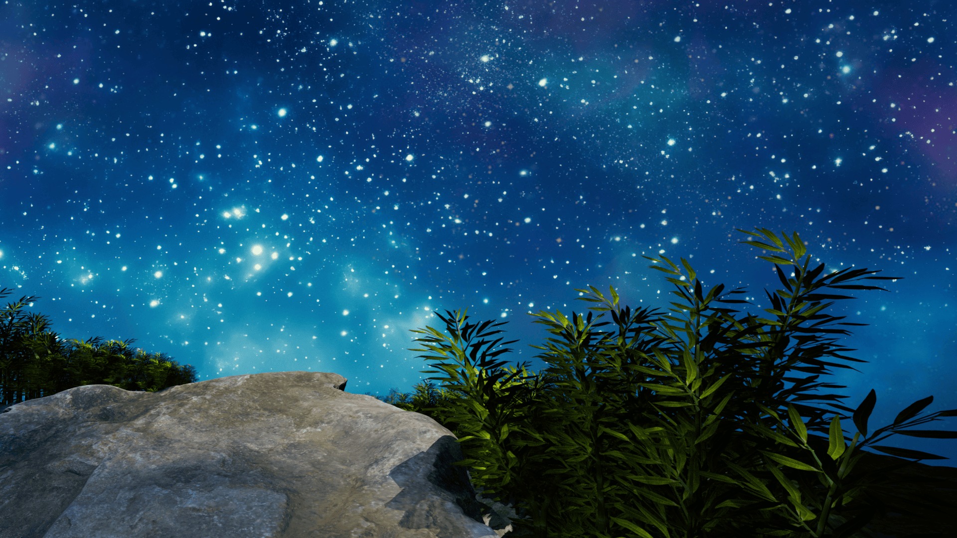 Mountain Top Stargazing Environment in Starry Night  3D model_2