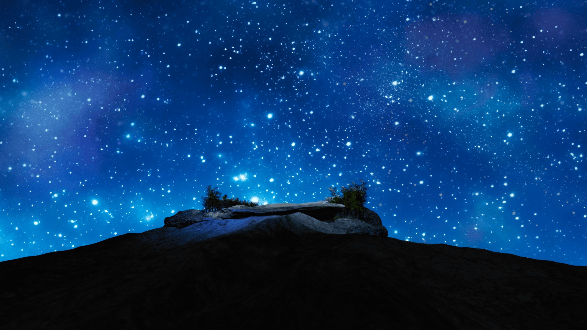 Mountain Top Stargazing Environment in Starry Night  3D model_4