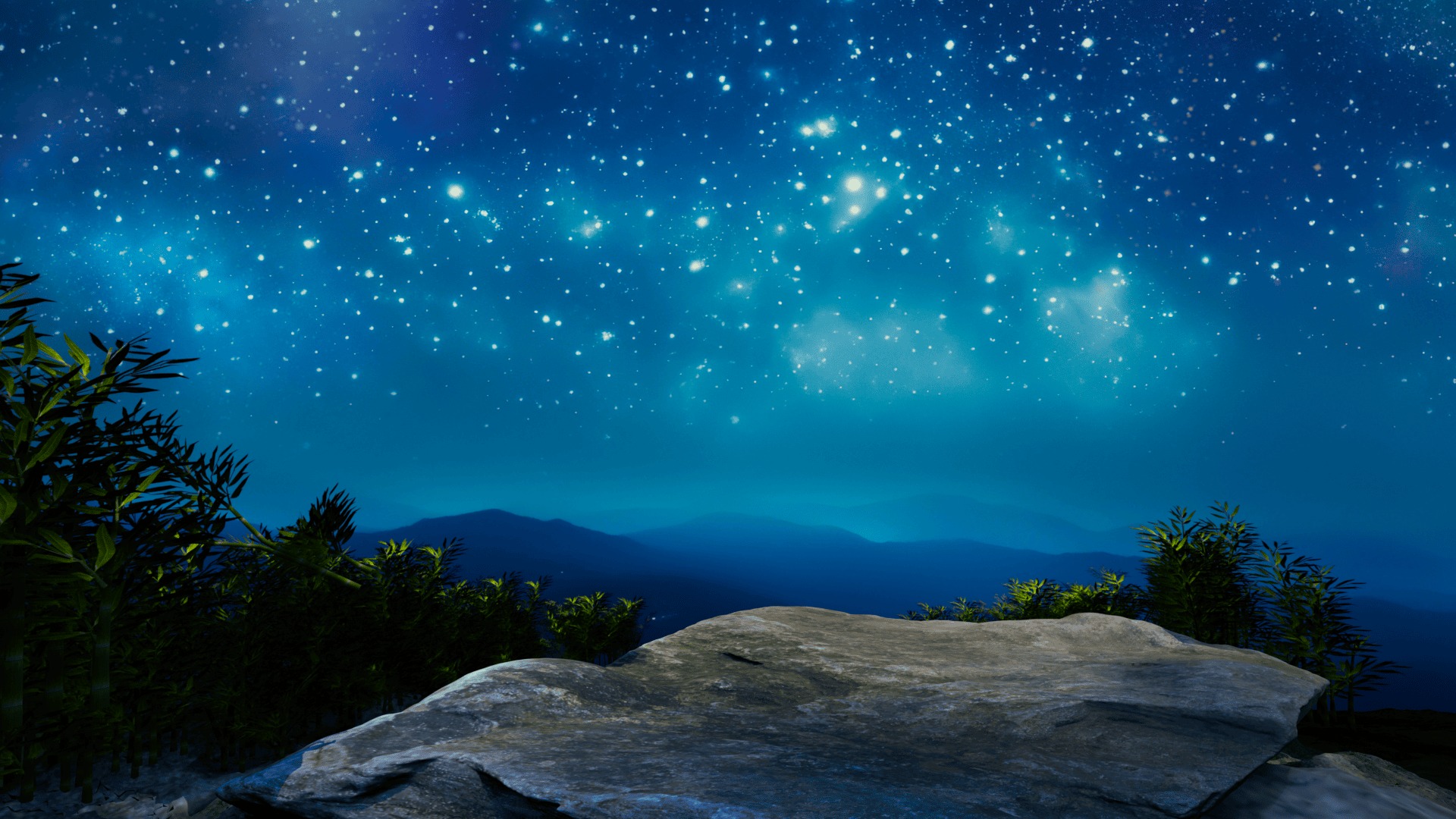 Mountain Top Stargazing Environment in Starry Night  3D model_1