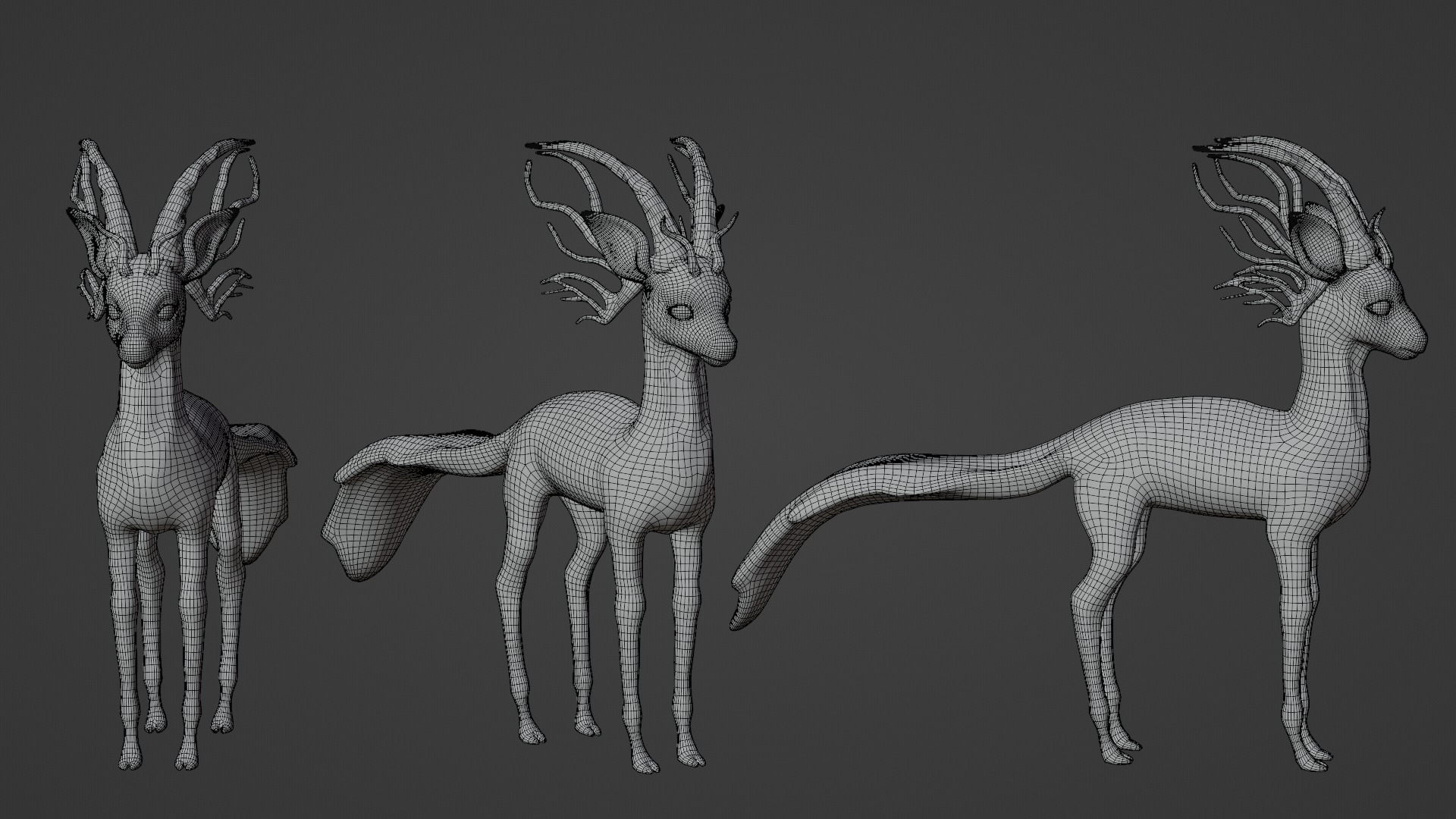 pretty mouse deer Low-poly 3D model_4