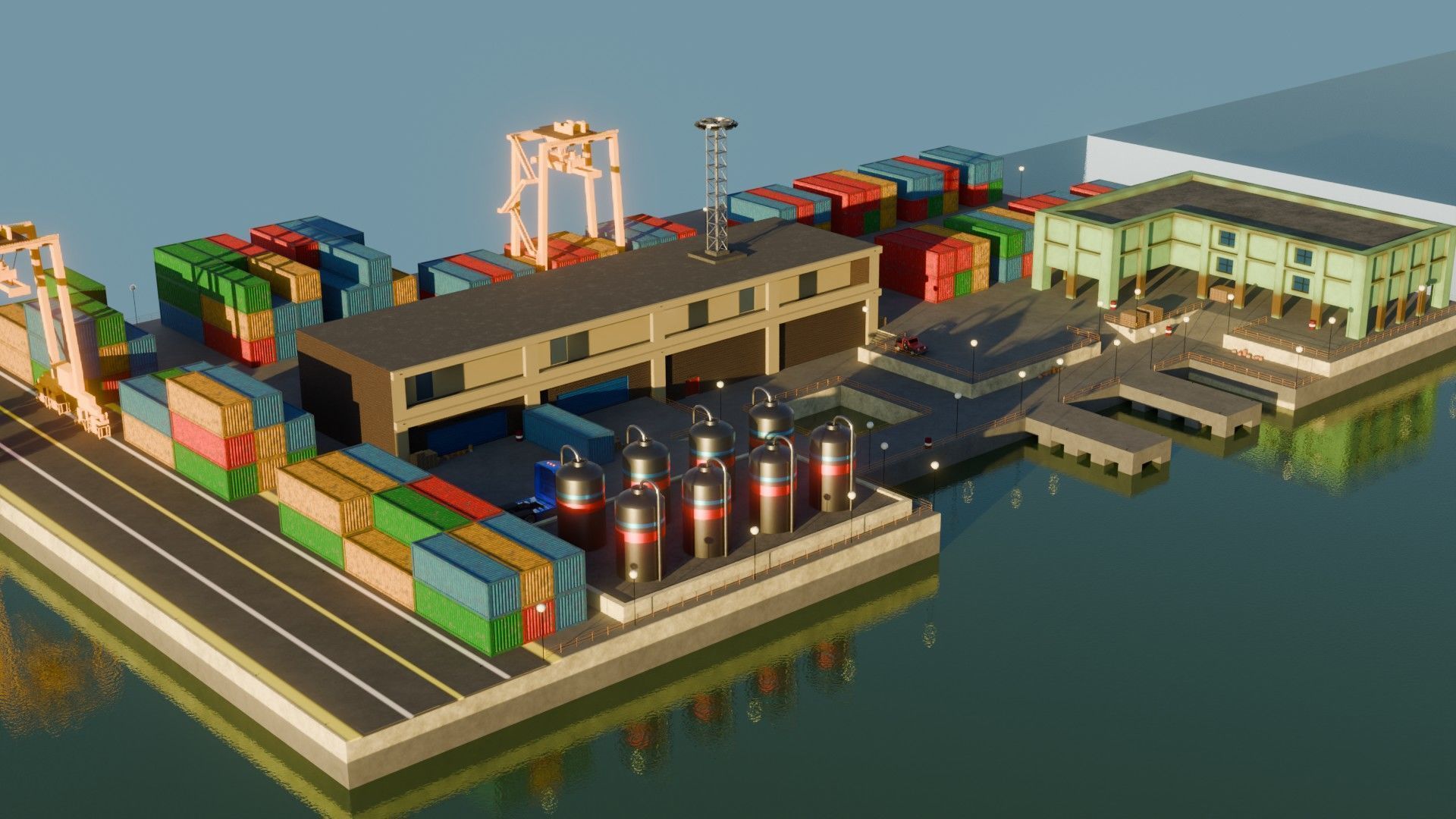 Harbor Port - Game Ready - PBR Low-poly 3D model_4