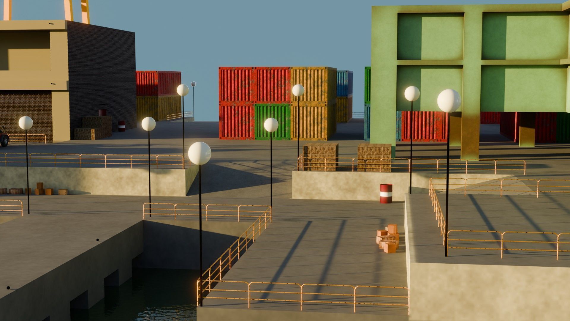 Harbor Port - Game Ready - PBR Low-poly 3D model_6