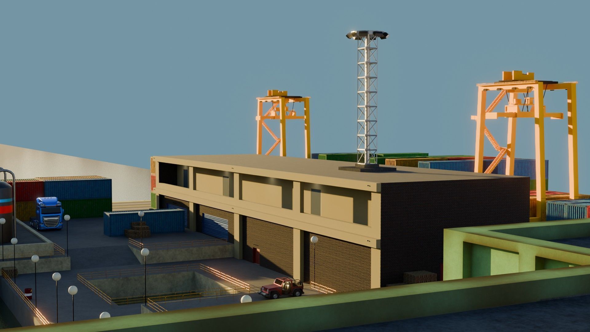 Harbor Port - Game Ready - PBR Low-poly 3D model_8