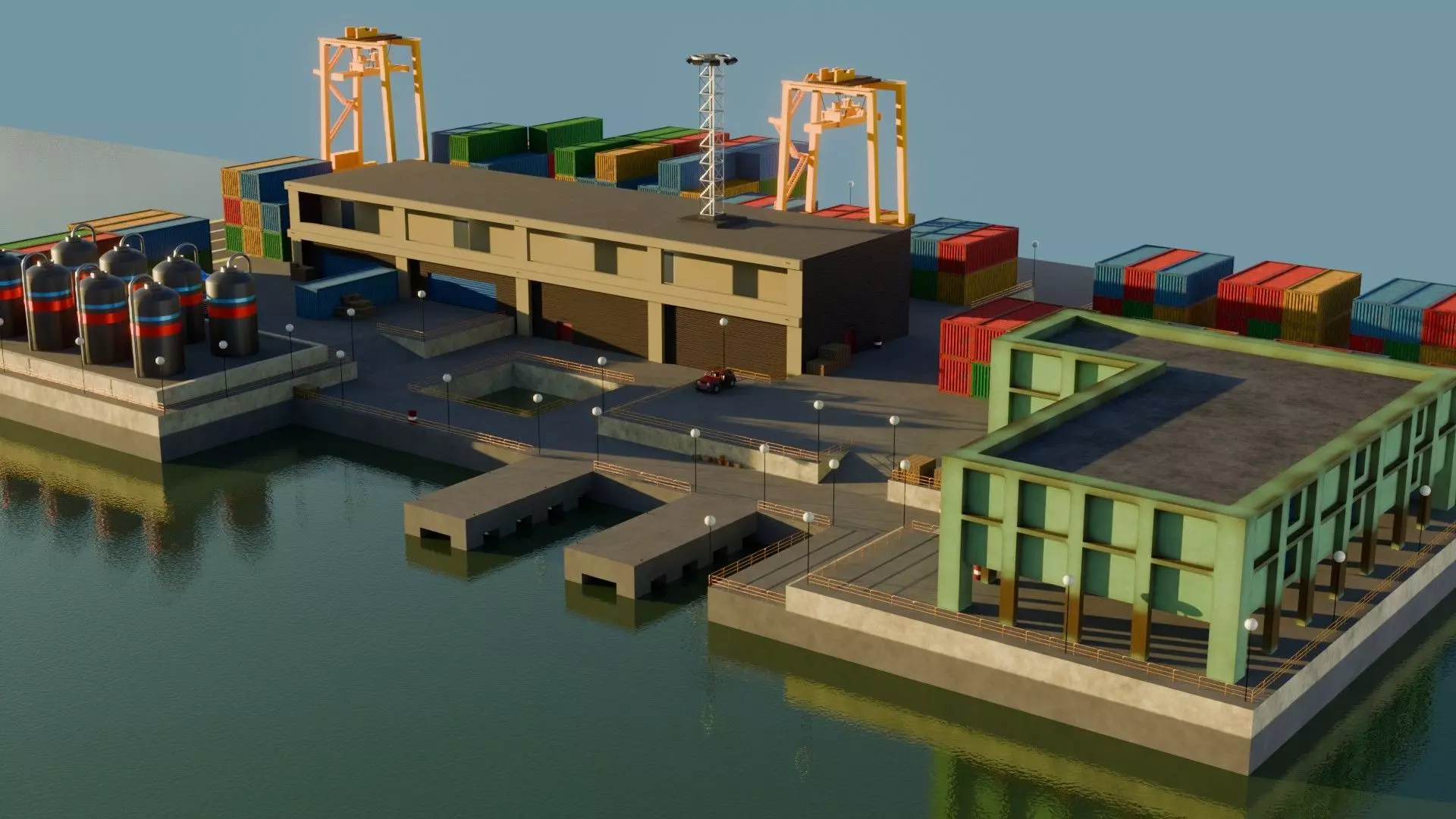 Harbor Port - Game Ready - PBR Low-poly 3D model_0