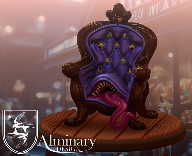 mimic chair - tabletop miniature  Free 3D print model