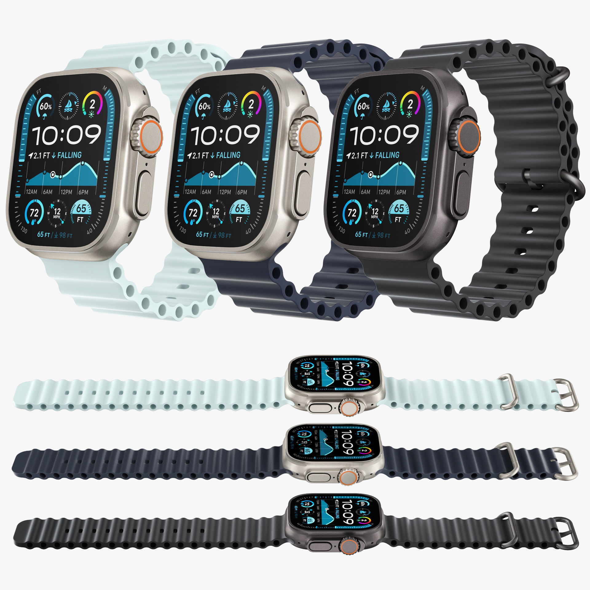 Apple Watch Ultra 2 All colors 3D model_1