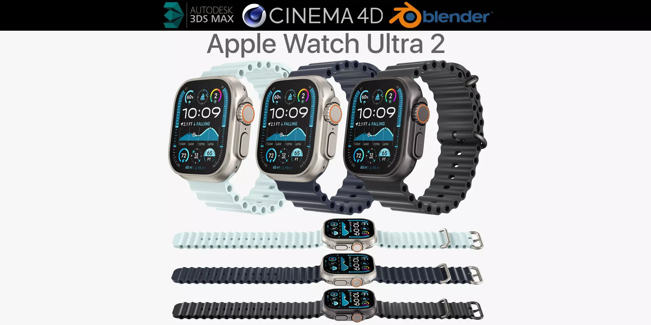 Apple Watch Ultra 2 All colors 3D model_0