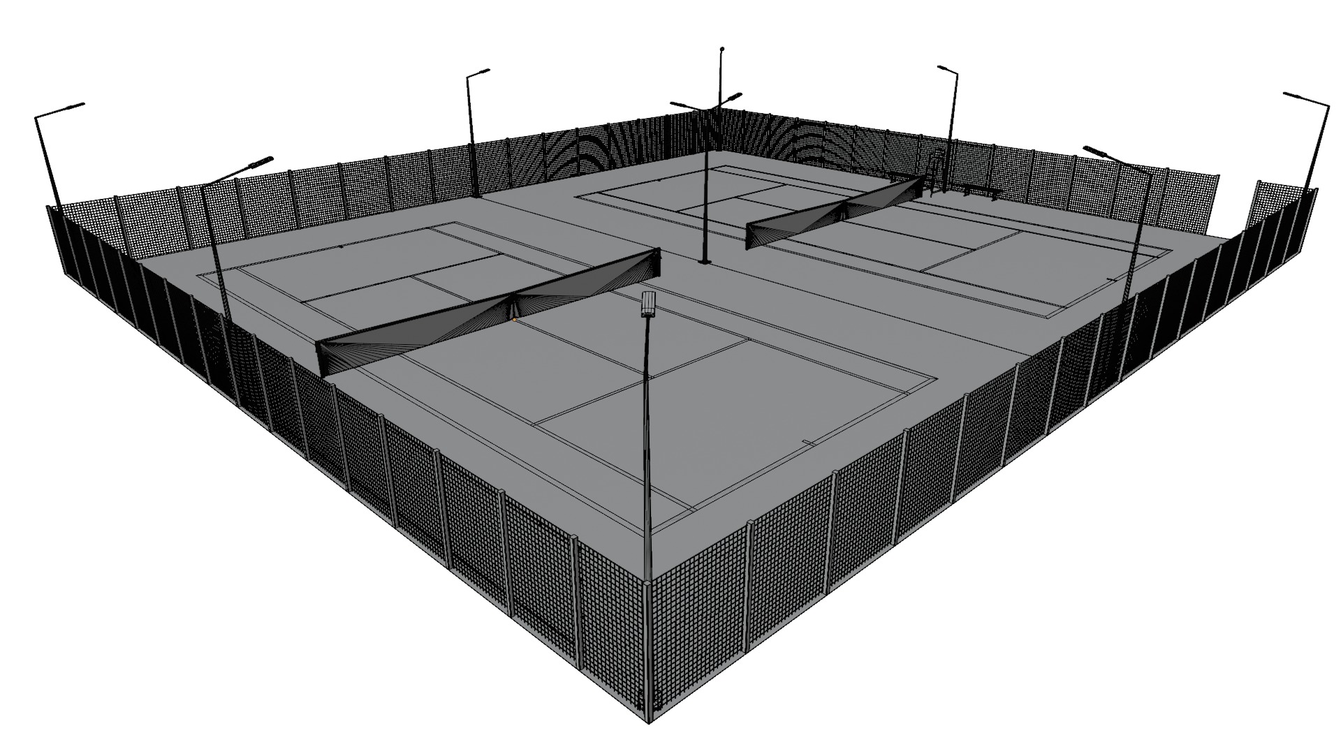 Tennis Court 3D model_9
