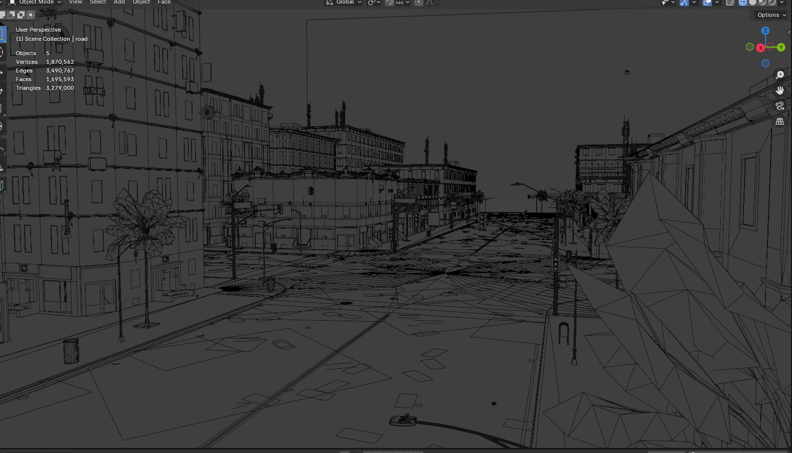  City Downtown Street Model - High-Detail Urban Environment 3D model_23