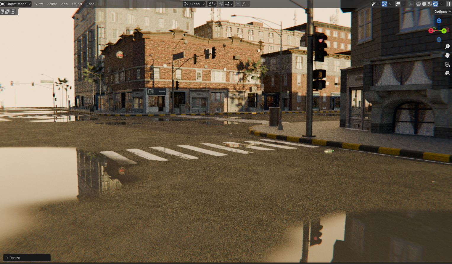  City Downtown Street Model - High-Detail Urban Environment 3D model_9