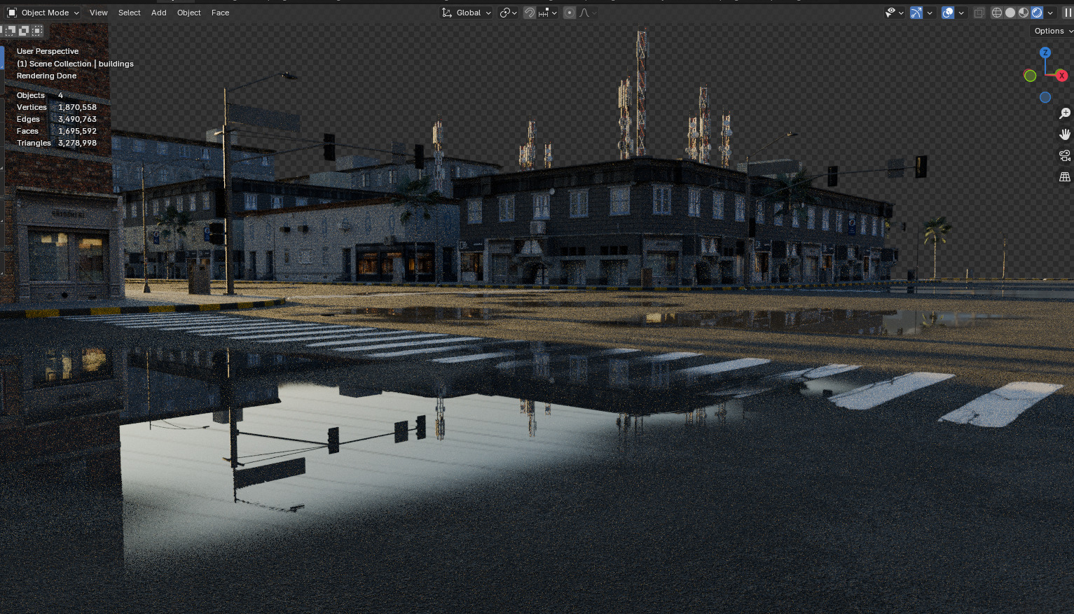  City Downtown Street Model - High-Detail Urban Environment 3D model_12
