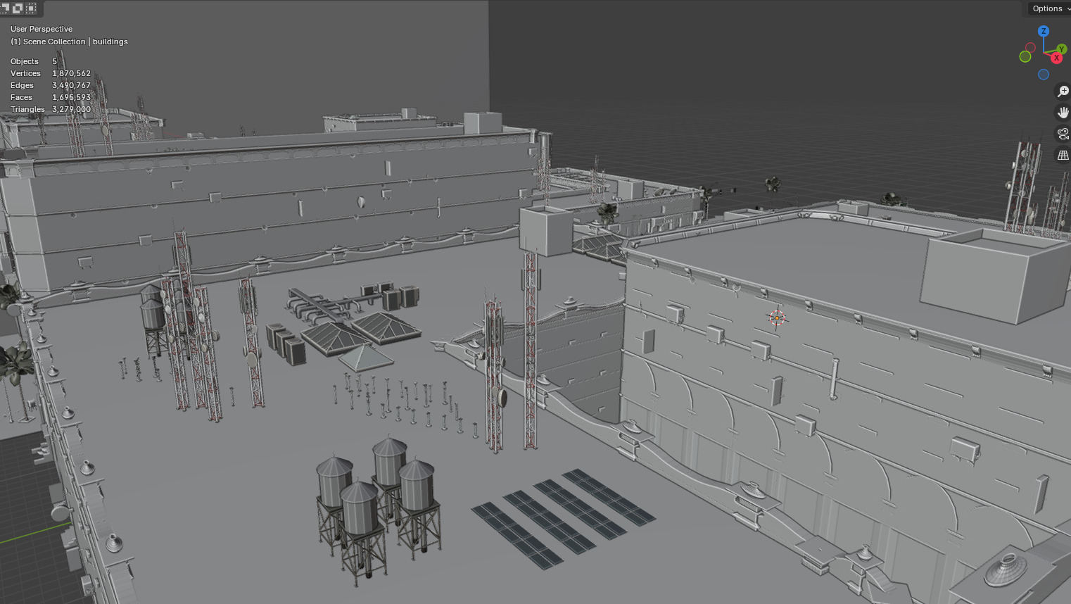  City Downtown Street Model - High-Detail Urban Environment 3D model_26