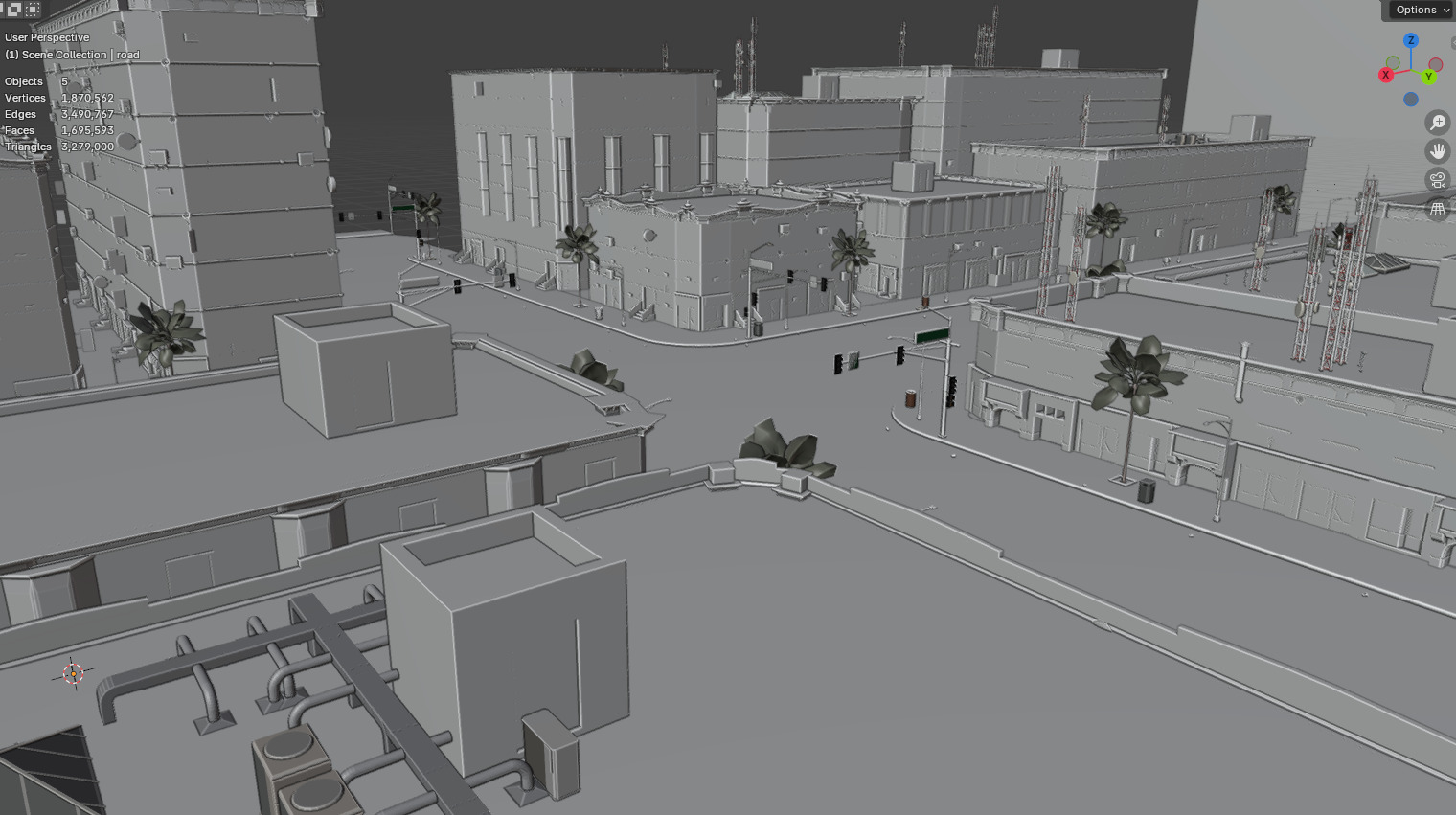  City Downtown Street Model - High-Detail Urban Environment 3D model_18