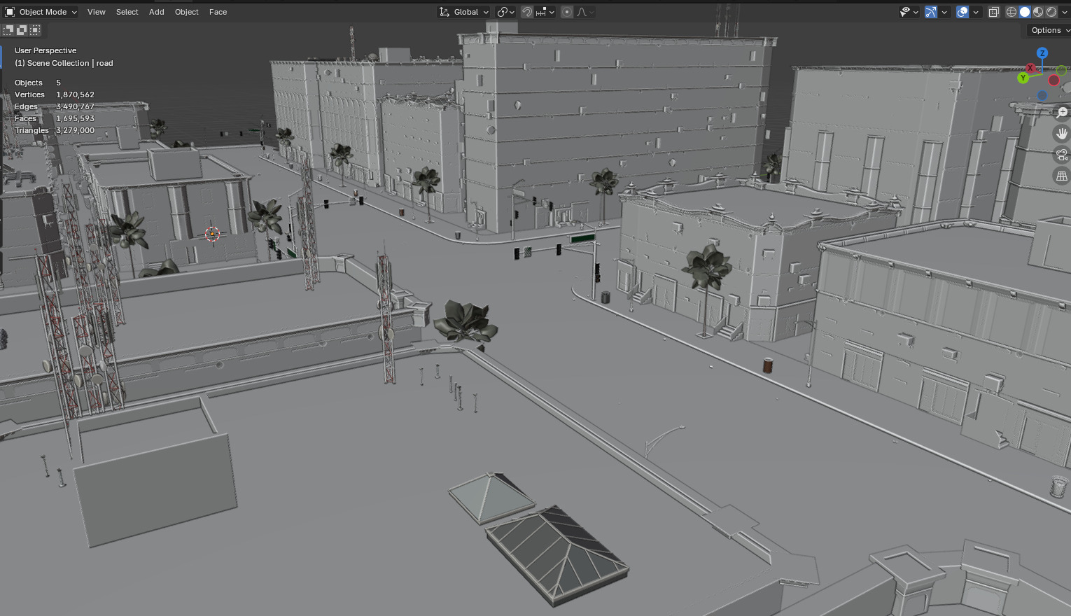  City Downtown Street Model - High-Detail Urban Environment 3D model_32