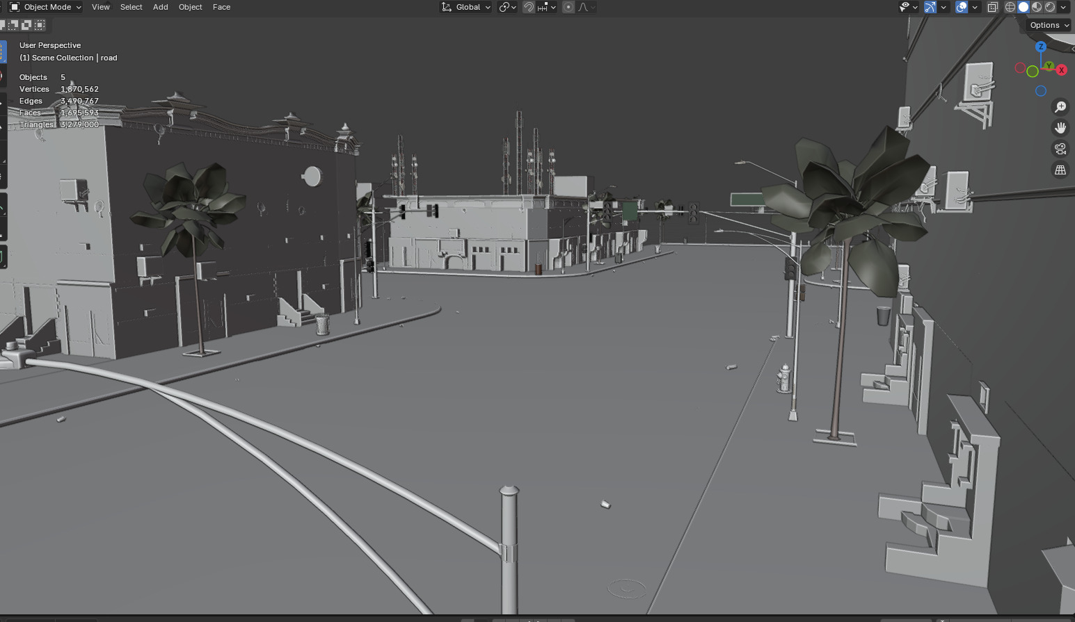  City Downtown Street Model - High-Detail Urban Environment 3D model_29