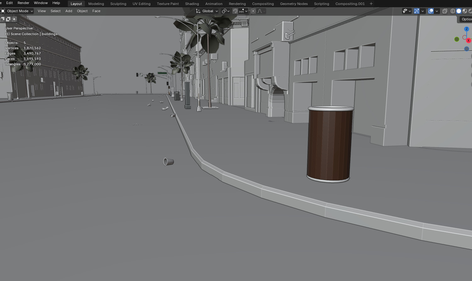  City Downtown Street Model - High-Detail Urban Environment 3D model_21