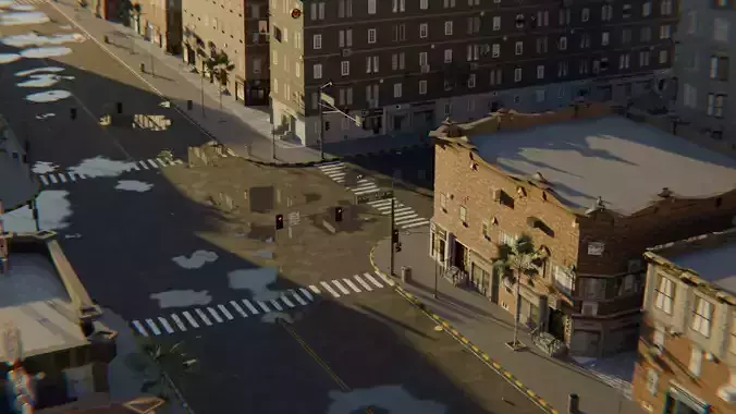  City Downtown Street Model - High-Detail Urban Environment 3D model
