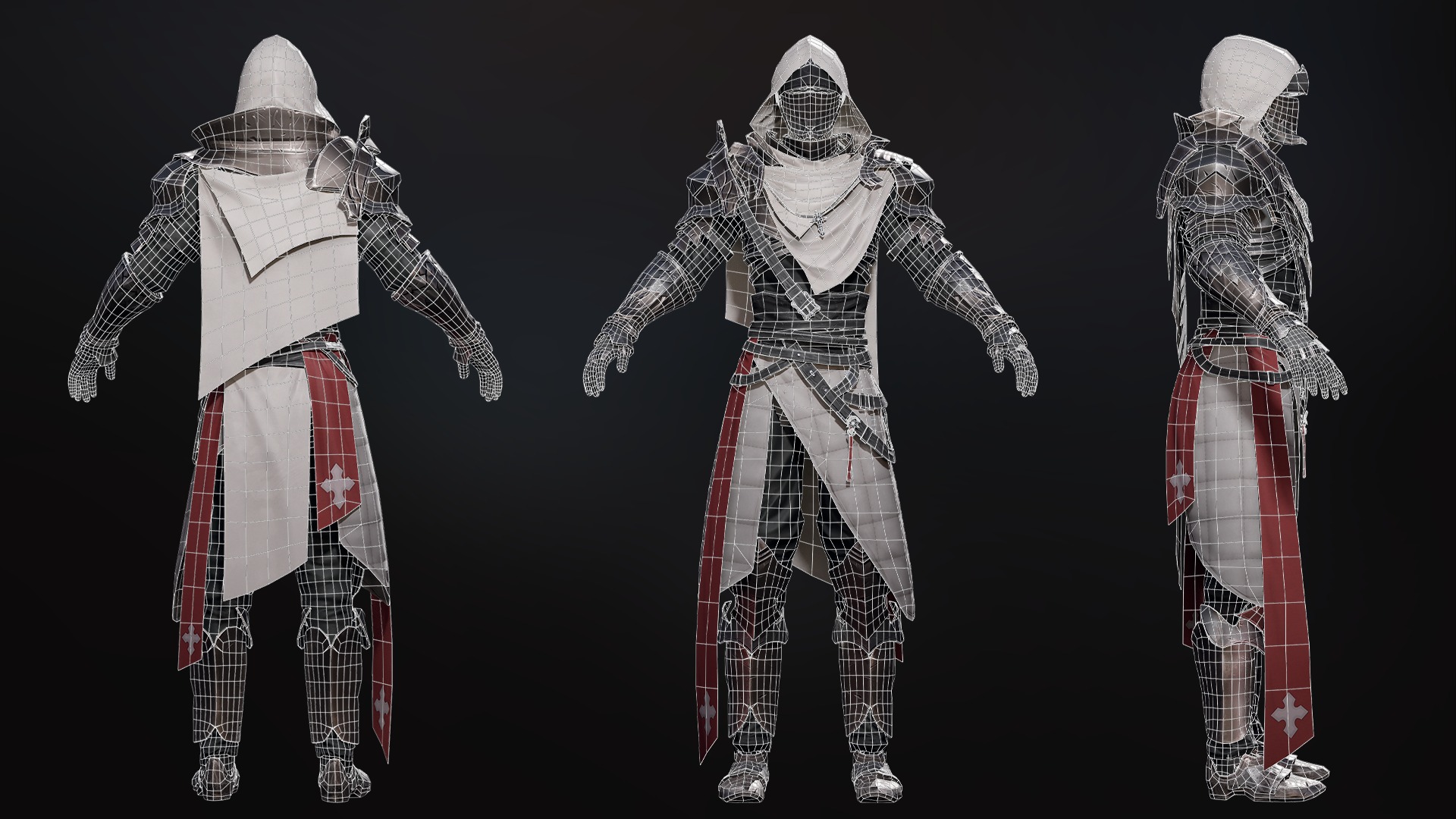 Inquisitor - RPG Dark Fantasy Modular Female and Male Characters Low-poly 3D model_21