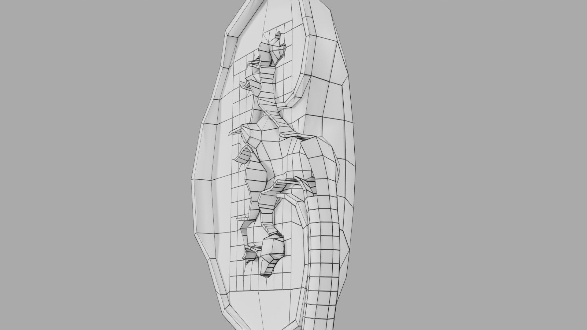 Kidney stone nephrolithiasis Staghorn calculus Low-poly 3D model_24