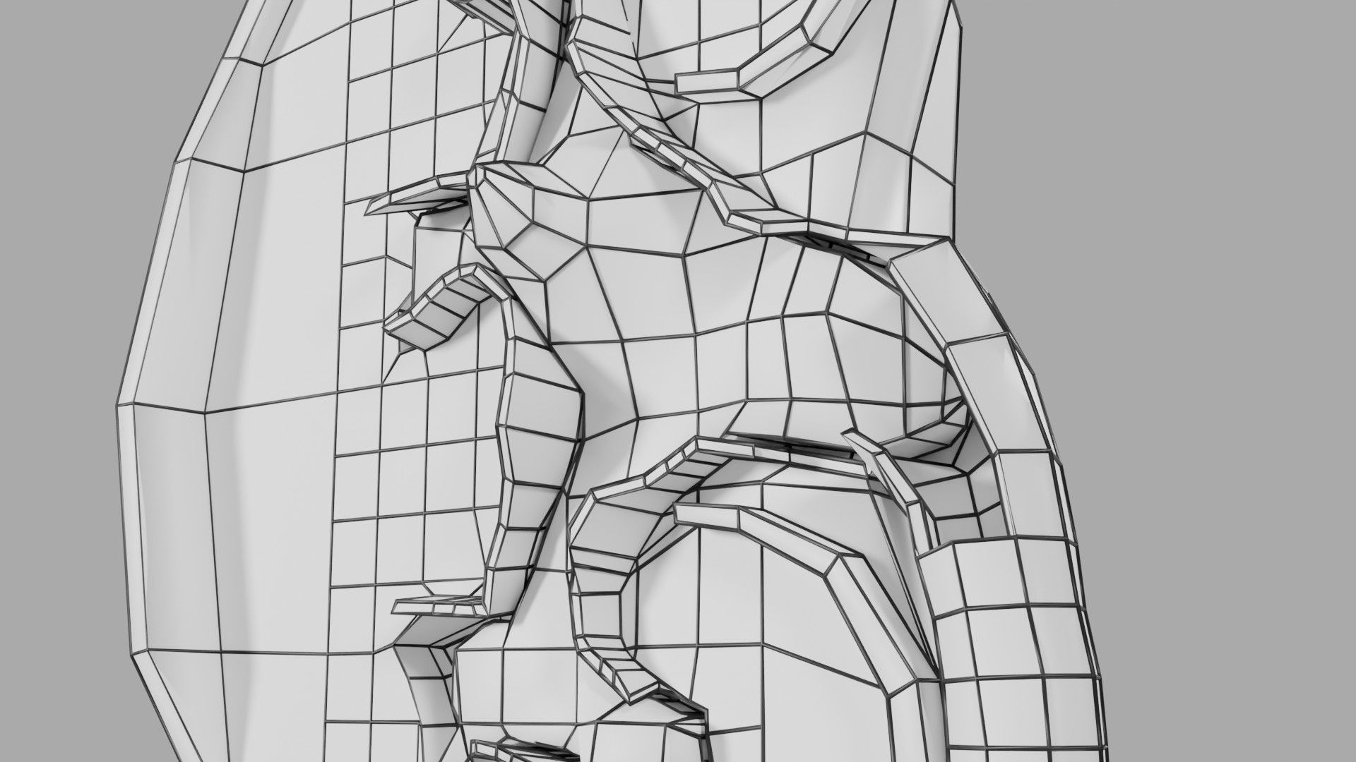 Kidney stone nephrolithiasis Staghorn calculus Low-poly 3D model_25