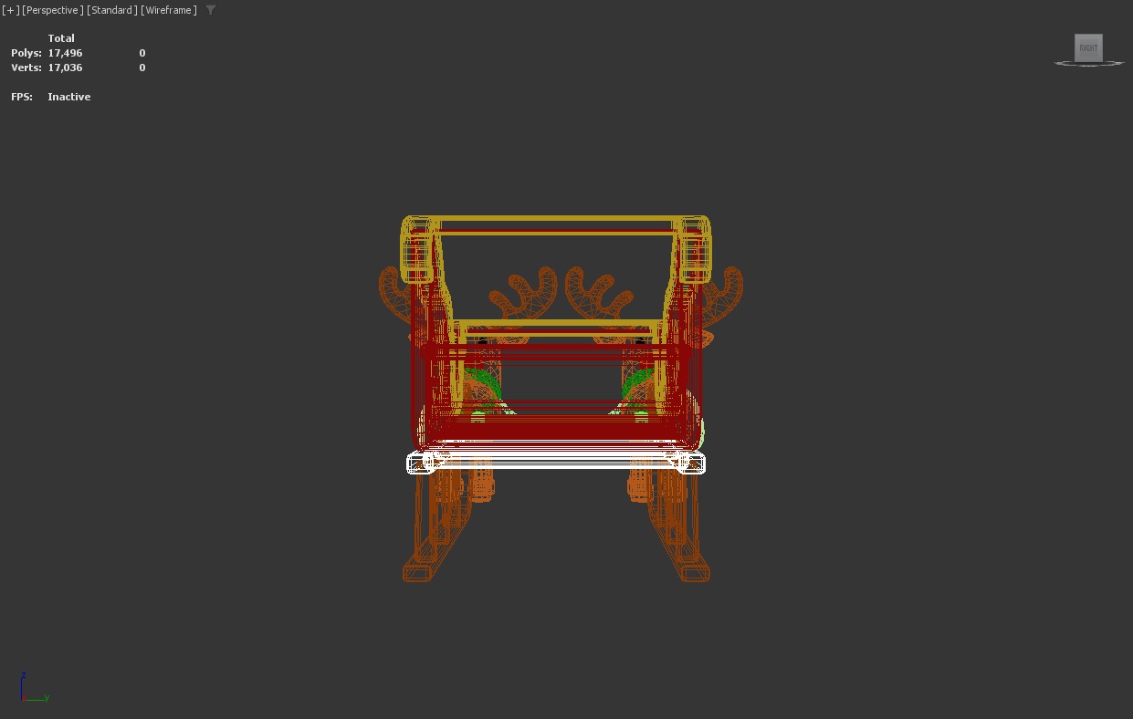 Stylized Christmas Sleigh and Reindeer Set 3D model_13