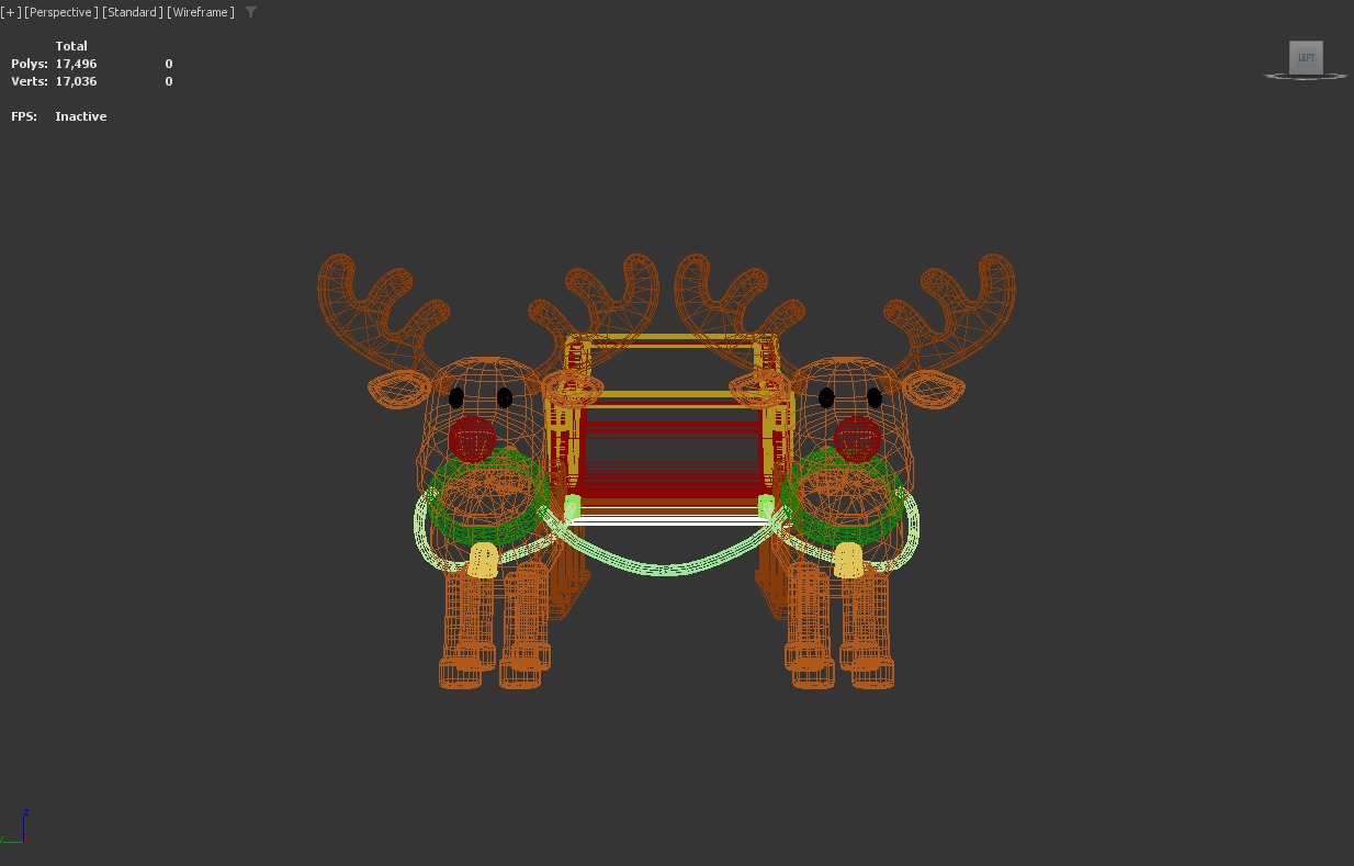 Stylized Christmas Sleigh and Reindeer Set 3D model_11