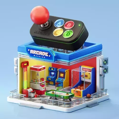 Isometric Arcade Game Machine