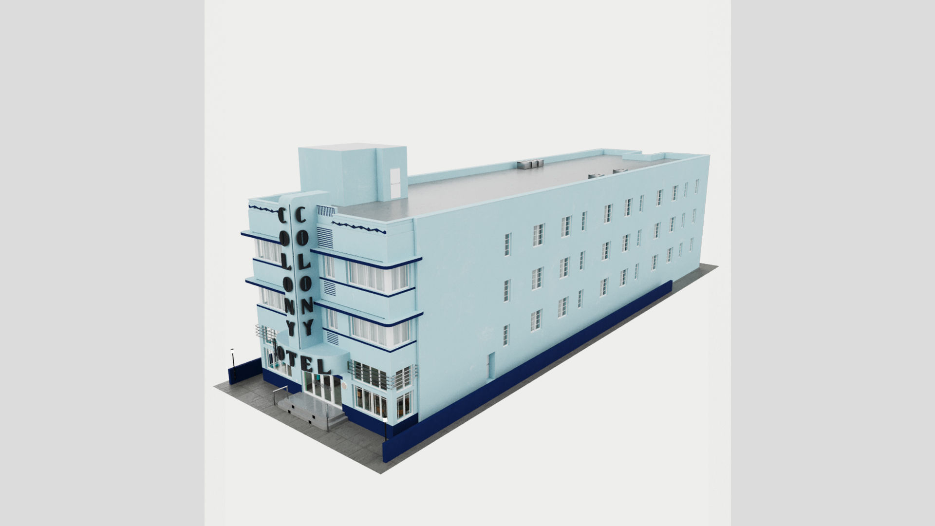 The Colony Hotel Miami Ocean Drive Art Deco 3D model_9