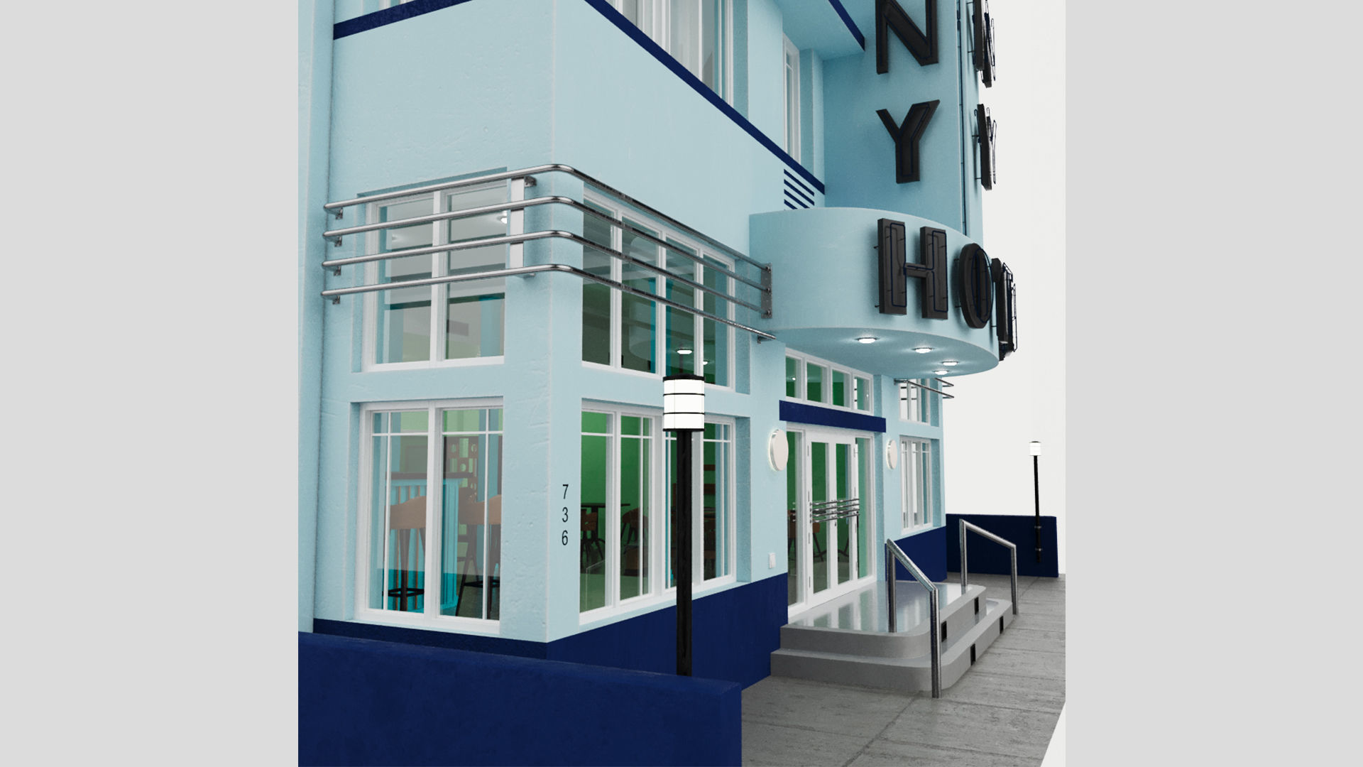 The Colony Hotel Miami Ocean Drive Art Deco 3D model_4