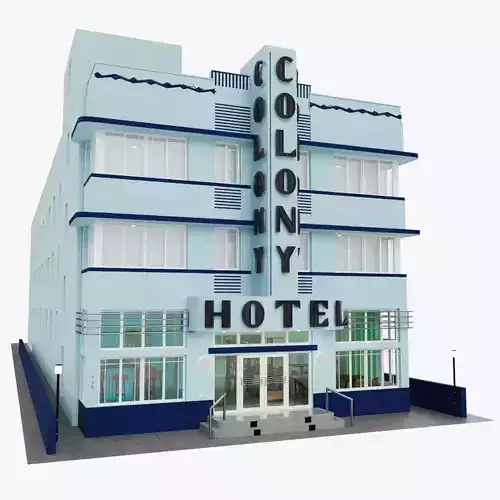 The Colony Hotel Miami Ocean Drive Art Deco 3D model