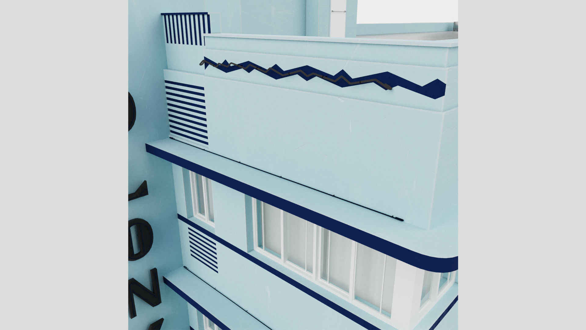 The Colony Hotel Miami Ocean Drive Art Deco 3D model_8