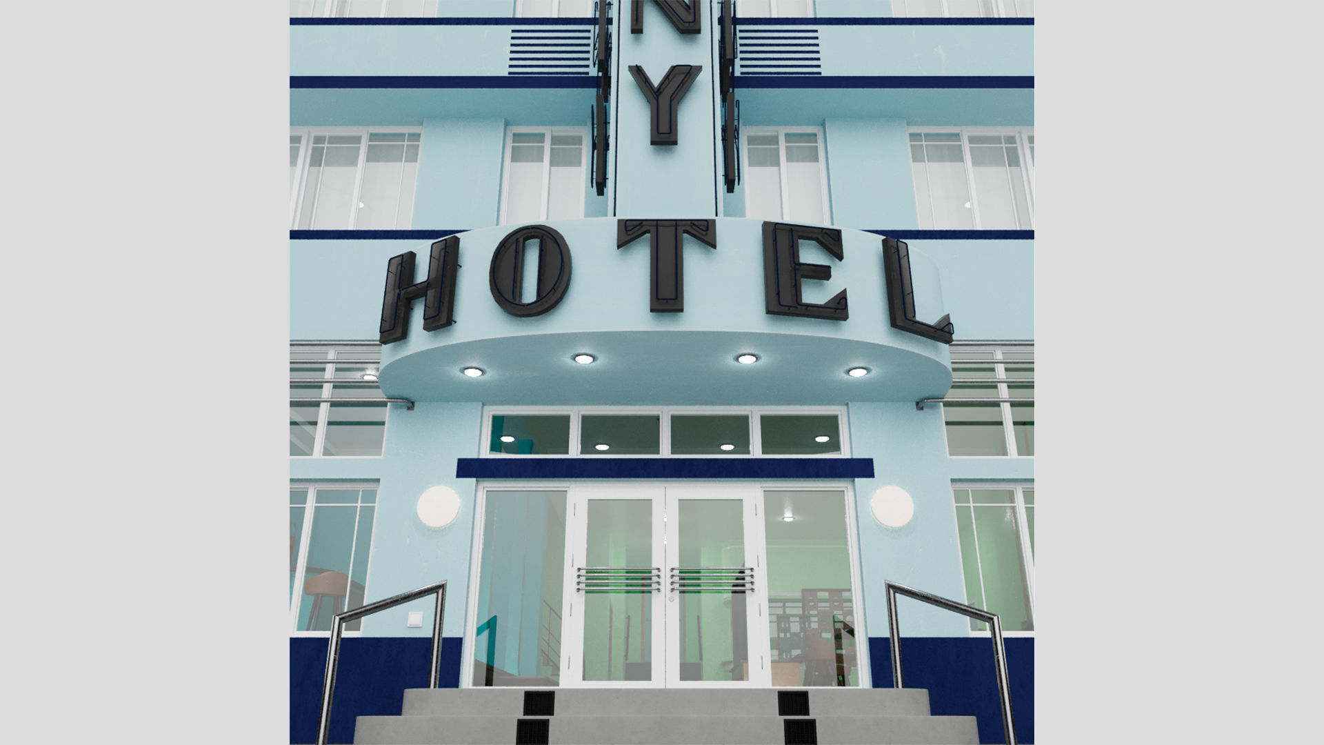 The Colony Hotel Miami Ocean Drive Art Deco 3D model_6