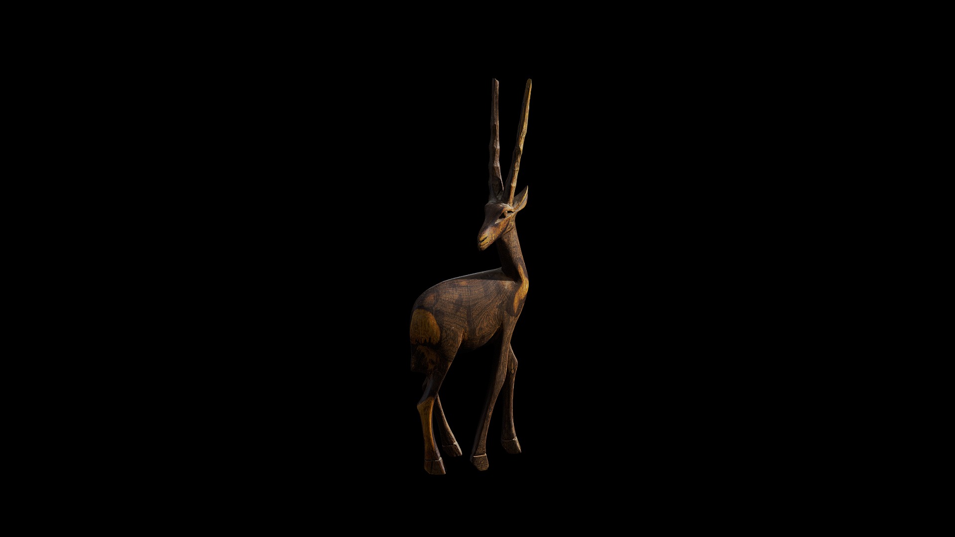 Anydrafts Wooden antelope 01 Low-poly 3D model_2