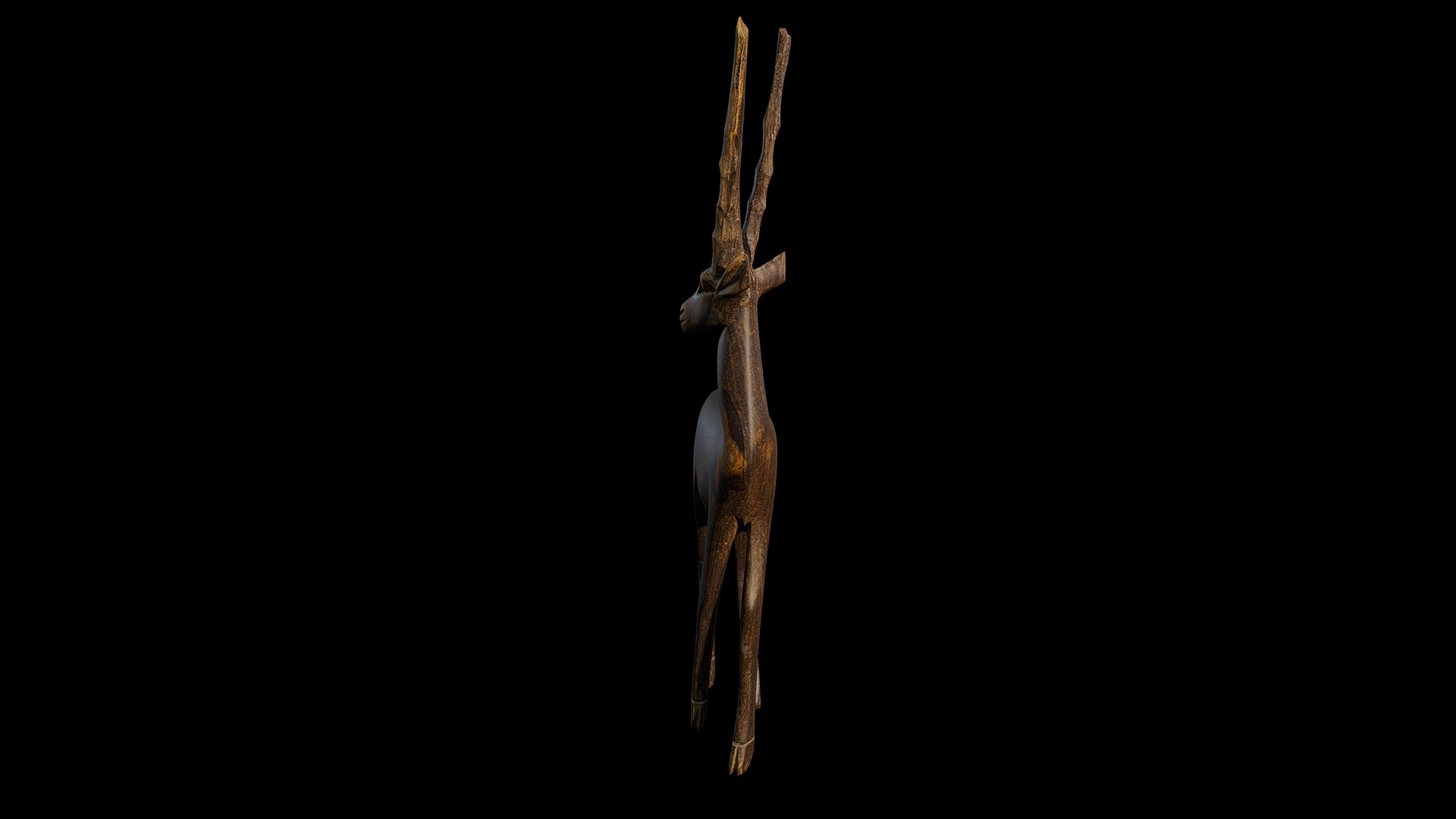 Anydrafts Wooden antelope 01 Low-poly 3D model_4