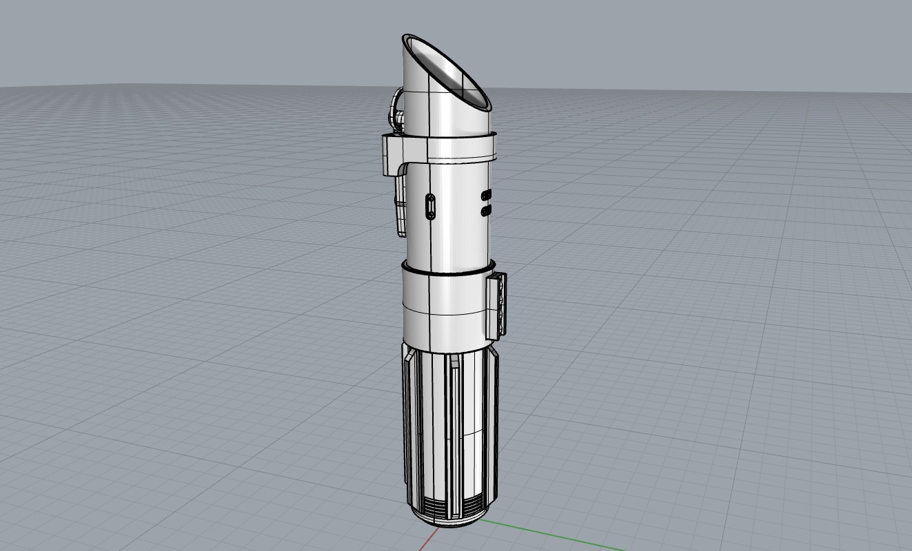 Darth Vader lightsaber three fourth scale STL 3D print model_6