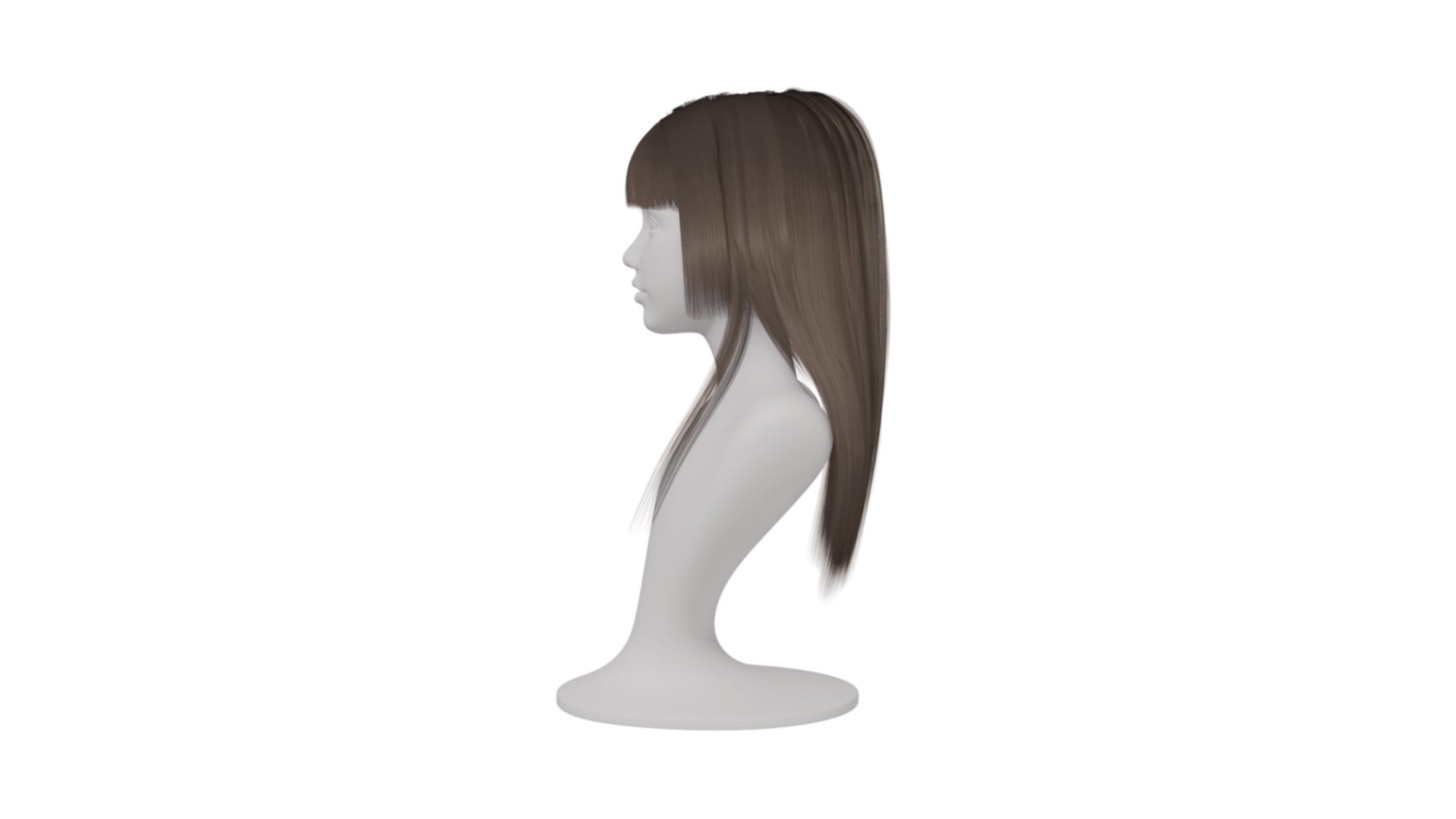 Realistic Woman Long Hair Style Low-poly 3D model_1