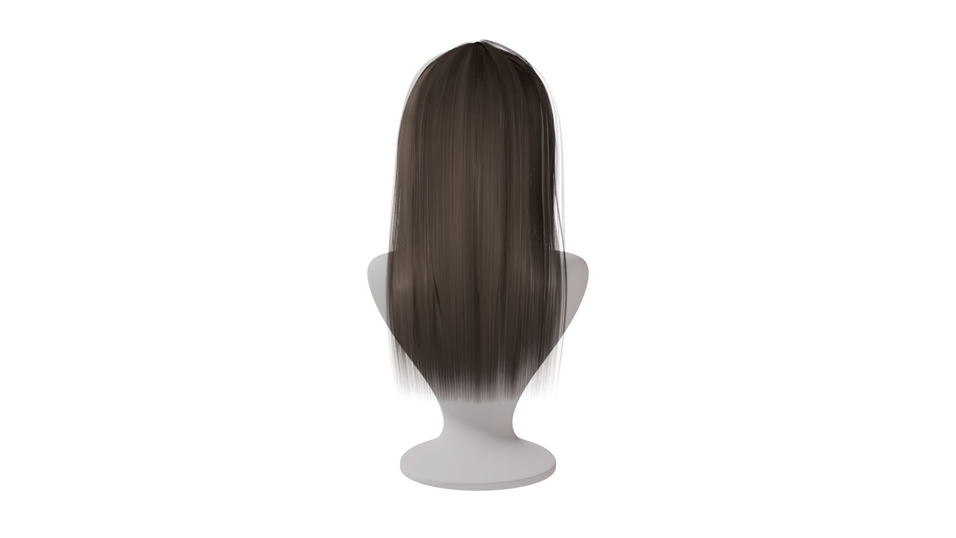 Realistic Woman Long Hair Style Low-poly 3D model_3